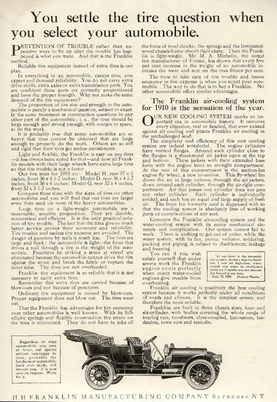 1910 Franklin Auto Advertising